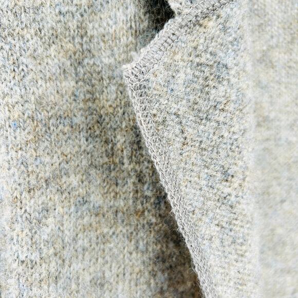 Vintage 80s Ciao Sport 100% Shetland Wool Oatmeal Cardigan Blazer Coatigan - Picture 3 of 8